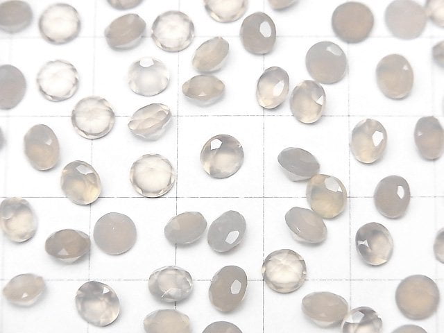 Hochwertiger grauer Onyx AAA lose Stein rund facettiert 5x5mm 10 Stück