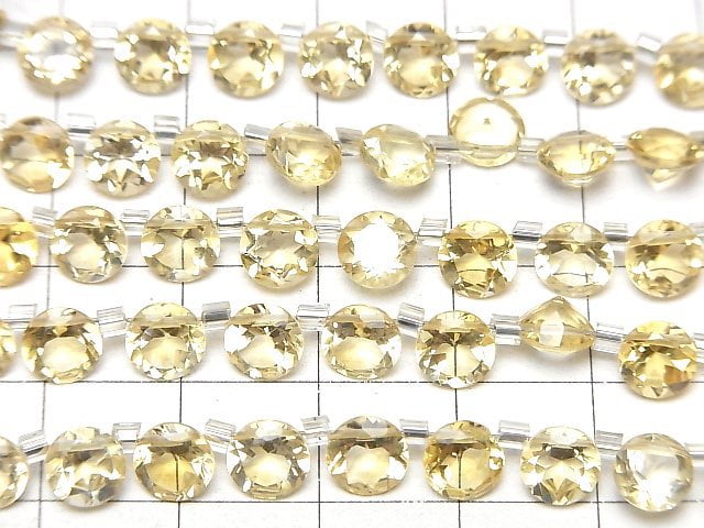Hochwertiger Citrin AAA rund facettiert 6x6mm halb oder 1strang Perlen (26 Stück)
