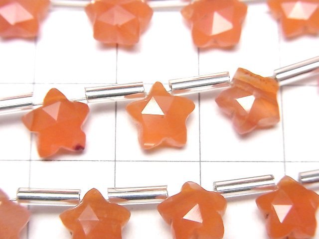High Quality Carnelian AA++ Faceted Star 8x8mm 1strand beads (8pcs )