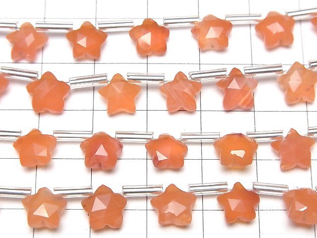 Hochwertiger Karneol AA++ Facettierter Stern 8x8mm 1Strang Perlen (8Stück)