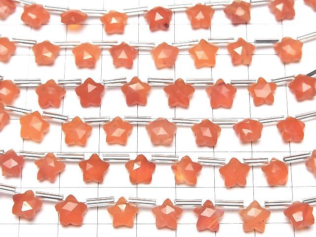Hochwertiger Karneol AA++ Facettierter Stern 8x8mm 1Strang Perlen (8Stück)