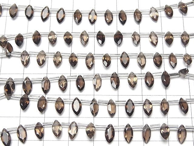 Hochwertiger Rauchquarz AAA Marquise Facettiert 8x4mm 1Strang Perlen (18Stück)