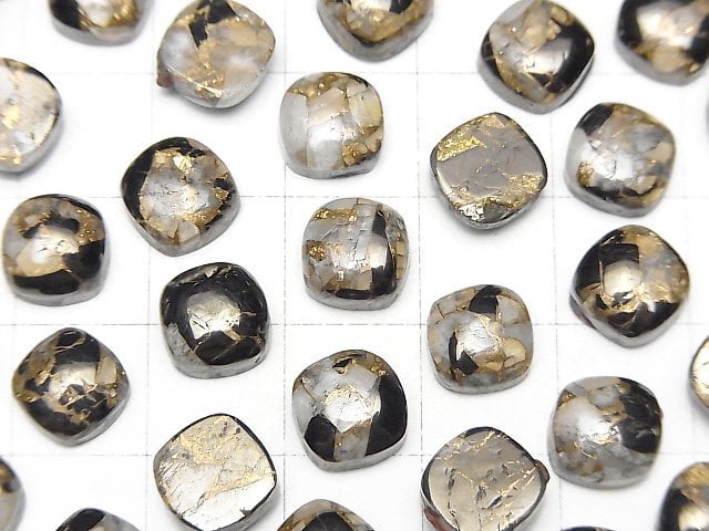 Kupferkalzit Obsidian AAA Quadratischer Cabochon 8x8mm 5Stück