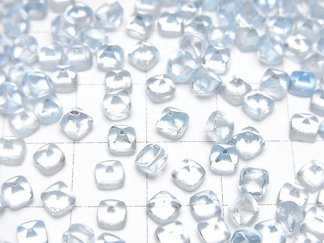 Hochwertiger Himmelblauer Topas AAA Zuckerlaib Schnitt 4x4mm 5Stück