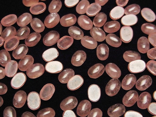 Hochwertiger argentinischer Rhodochrosit AAA- Ovaler Cabochon 6x4mm 2 Stück