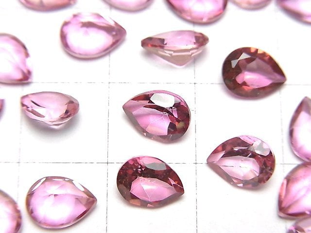 高品質粉紅色托帕石 AAA 梨形刻面裸石 8x6mm 3顆