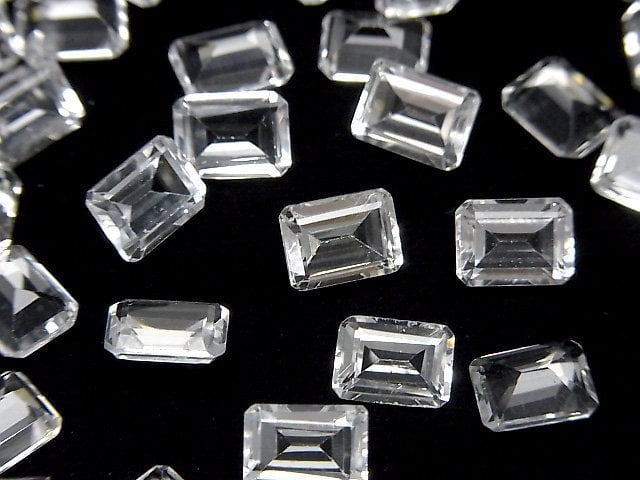 Hochwertiger weißer Topas AAA Lose Steine Rechteck Facettiert 8x6mm 5Stück