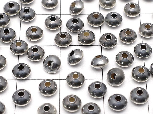 Silver925 Navajo Pearl Abacus (Rondelle) 4.5x4.5x3mm 5pcs