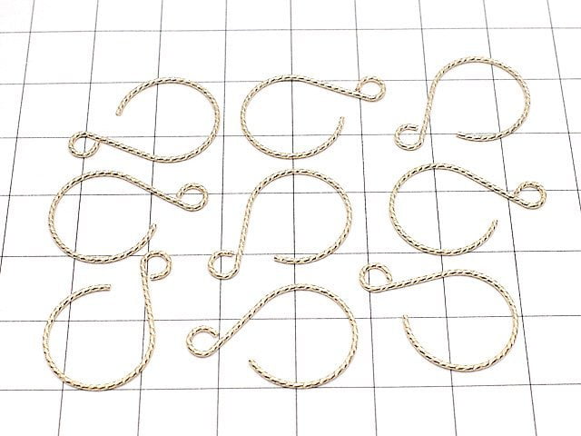 14KGF Earwire 23x15mm Sparkle 1pair (2 pieces)