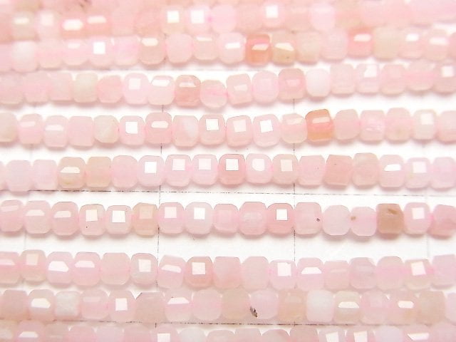 高品質!粉蛋白石 AAA- 立方體形 2x2x2mm 1串珠子 (約15英吋/37公分)