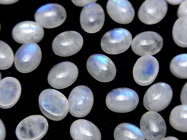 Regenbogen-Mondstein AA++ Oval Cabochon 9x7mm 5 Stück