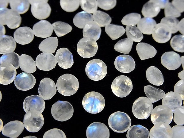 [Video]Rainbow Moonstone AA++ Loose stone Round Faceted 5x5mm 10pcs