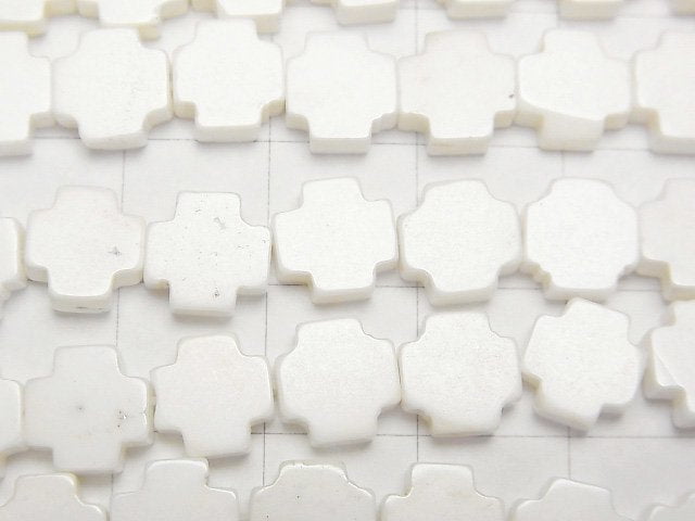 菱鎂礦十字架 8x8公釐 1串珠 (約15英吋/37公分)