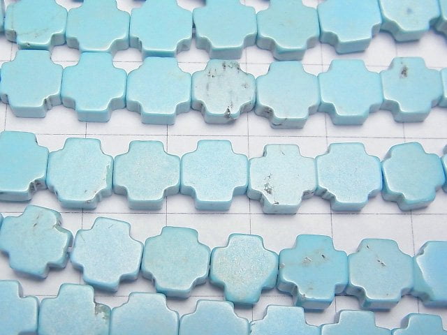 菱鎂礦綠松石十字形 8x8mm 1串珠子 (約15英吋/37公分)