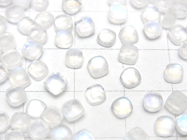 High Quality Rainbow Moonstone AA++ Square Cabochon 4x4mm 10pcs