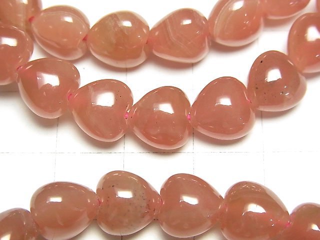 秘魯紅紋石 AAA 級垂直孔心形 8mm、9mm 手鍊
