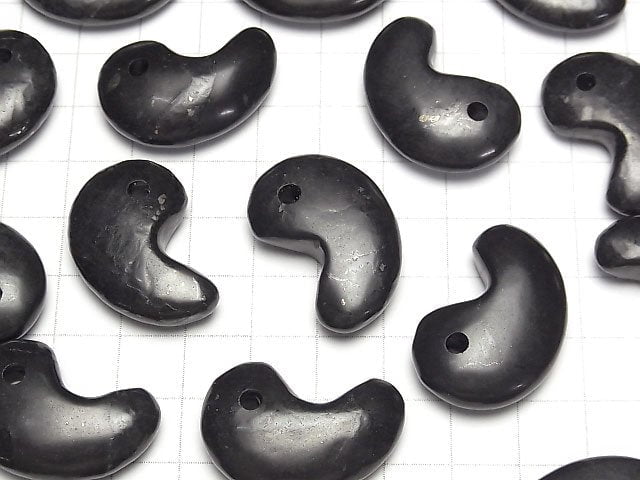 Russischer Schungit AA++ Komma-förmige Perle 30x20mm 1 Stück