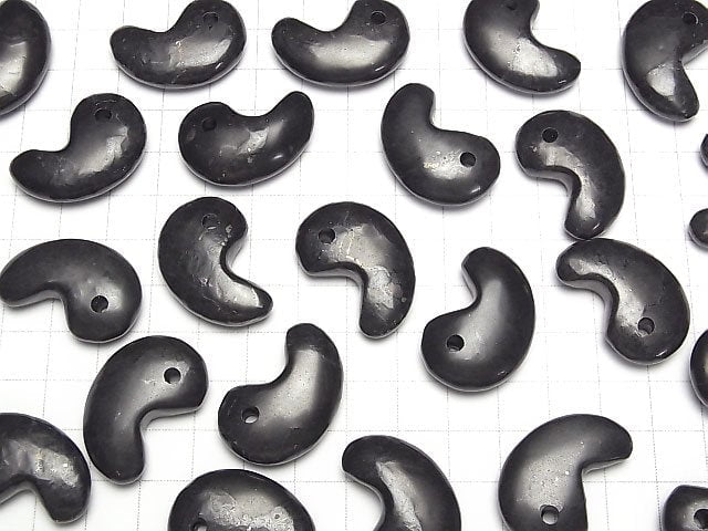 Russischer Schungit AA++ Komma-förmige Perle 30x20mm 1 Stück