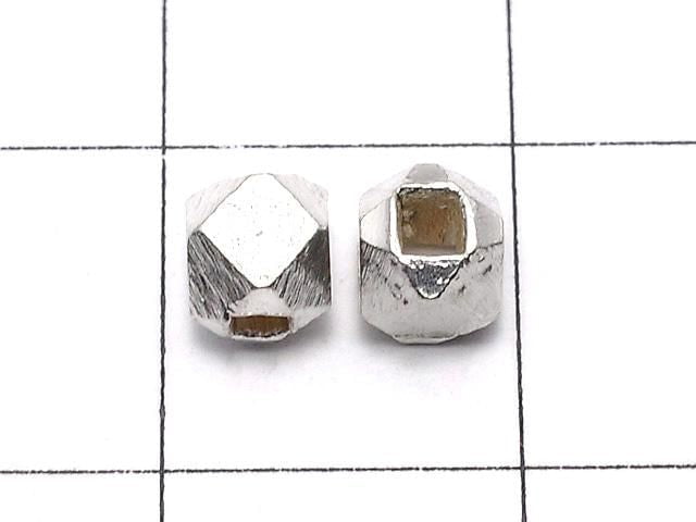 Karen Silver Cube Shape 4x4x4mm White Silver 3pcs