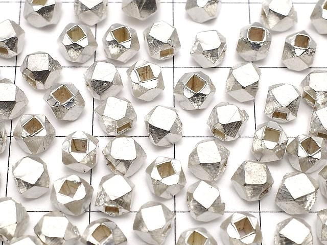 Karen Silver Cube Shape 4x4x4mm White Silver 3pcs