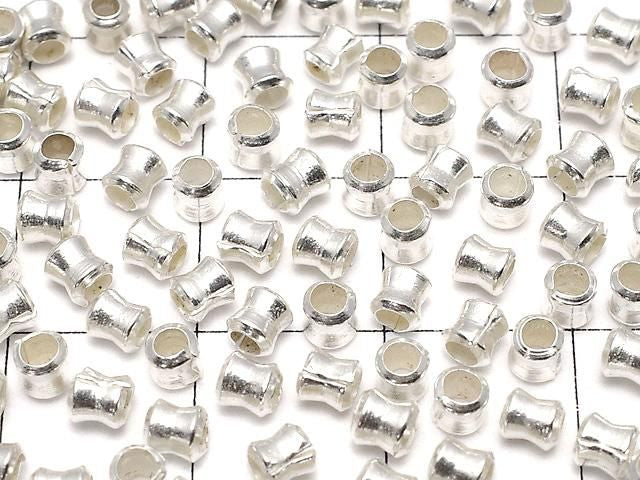 Karen 純銀圓珠 (管狀) 3x2.5x2.5mm 白銀 10顆