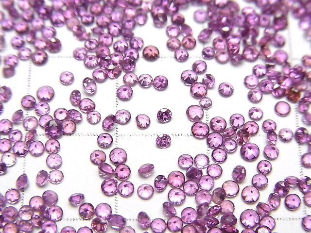 Hochwertiger Rhodolith Granat AAA Lose Stein Rund Facettiert 1-2mm 10 Stück