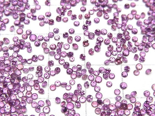 Hochwertiger Rhodolith Granat AAA Lose Stein Rund Facettiert 1-2mm 10 Stück