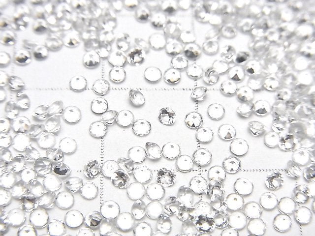高品質白色托帕石 AAA 級圓刻面裸石 2x2mm 10顆