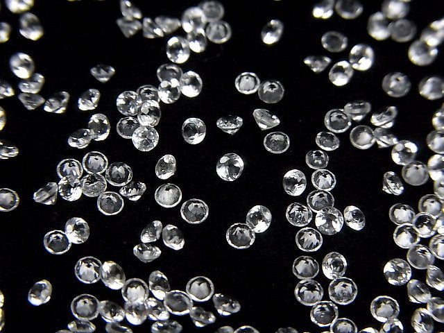Hochwertiger Weißer Topas AAA Lose Stein Rund Facettiert 2x2mm 10 Stück
