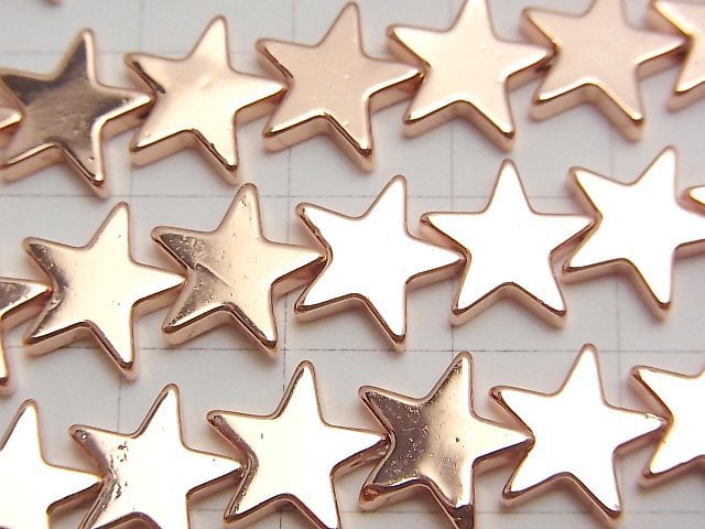 赤鐵礦星星珠 10x10mm 粉金色塗層 1串 (約15英吋/37公分)