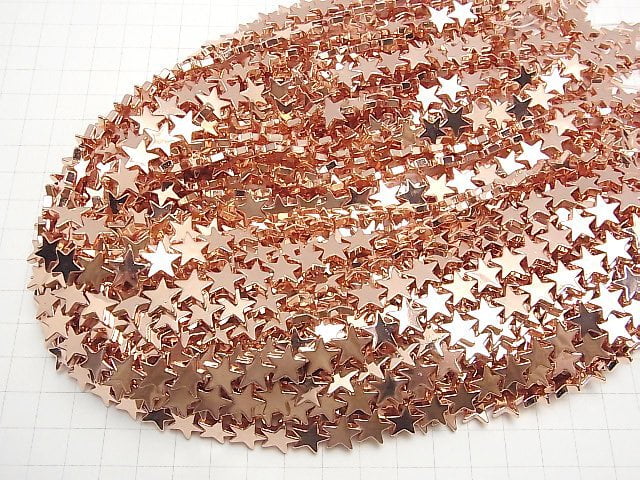 Hämatit Stern 10x10mm Rosa Gold Beschichtung 1 Strang Perlen (ca. 15 Zoll/37 cm)