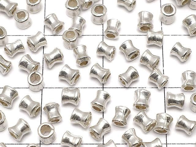純銀管珠 (圓環狀) 3x2.5x2.5mm 白銀 5個