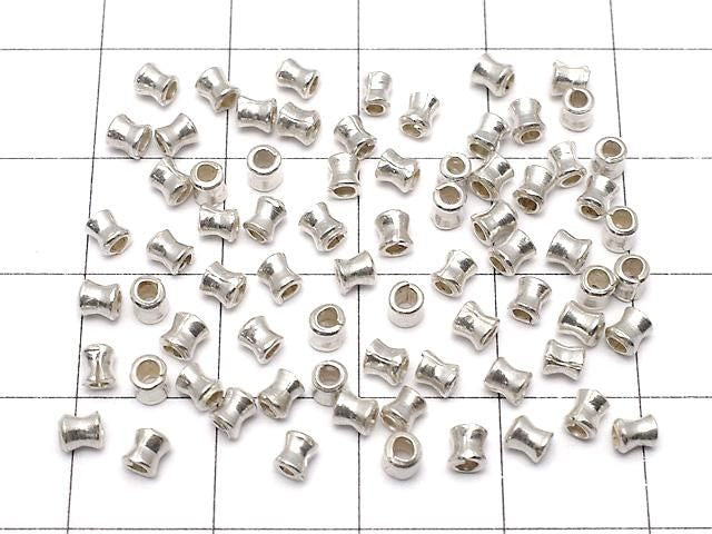純銀管珠 (圓環狀) 3x2.5x2.5mm 白銀 5個