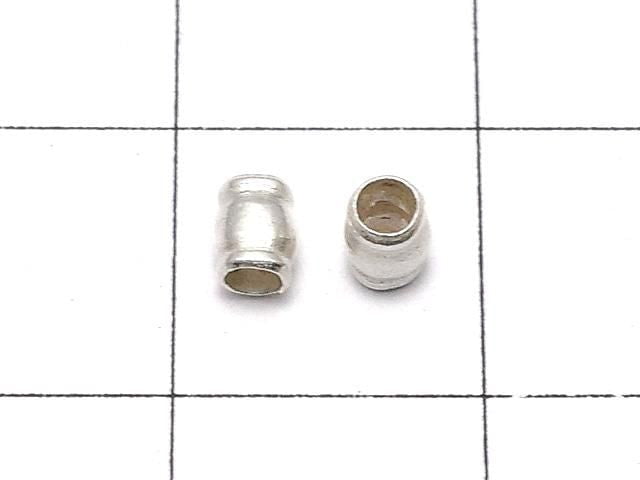 Karen Silver Rondelle (Tube) 3.5x3x3mm White Silver 10pcs