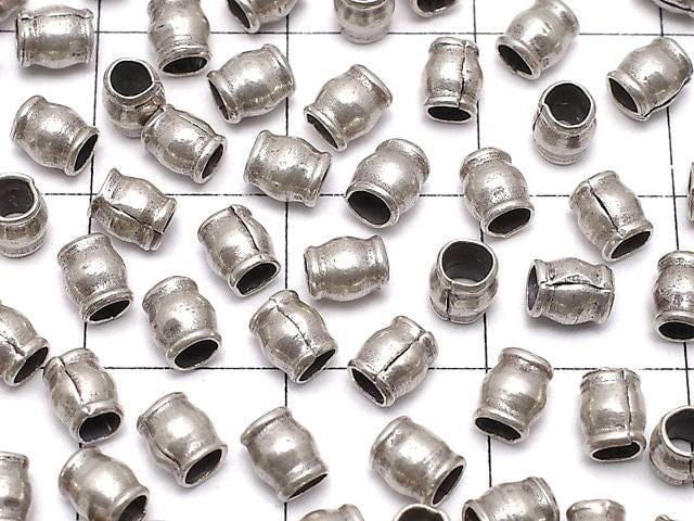 Karen Silver Patterned Rondelle 4x3.5x3.5mm 5pcs