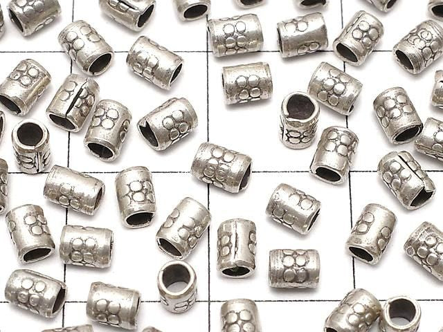 Karen 銀圖案圓珠 3.5x2.5x2.5mm 10顆