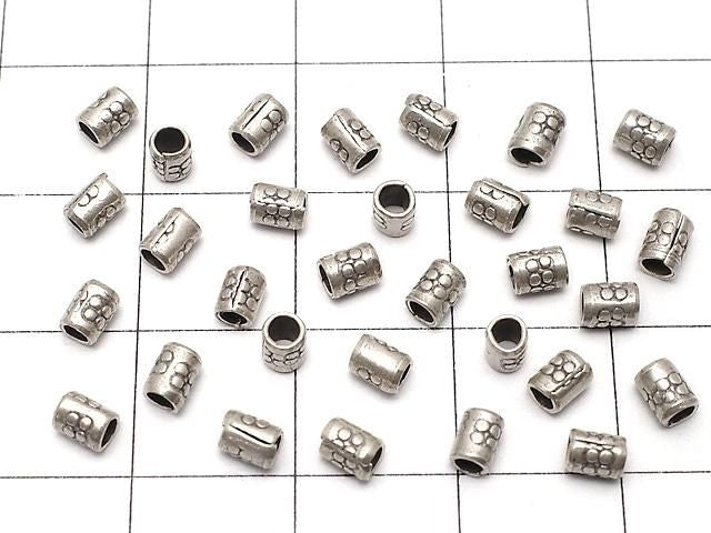 Karen 銀圖案圓珠 3.5x2.5x2.5mm 10顆