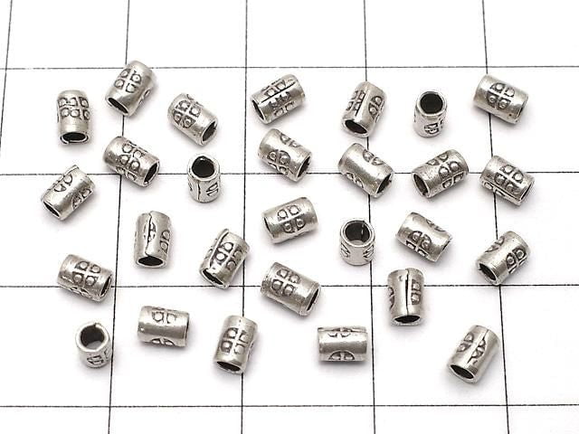 Karen Silver Patterned Rondelle 4x2.5x2.5mm 10pcs