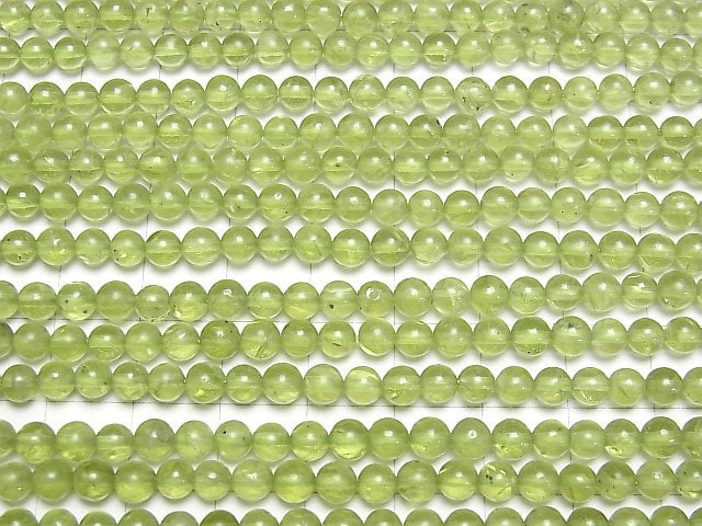 Peridot AA+ Rund 4,5mm halb oder 1 Strang Perlen (ca. 15 Zoll / 37 cm)