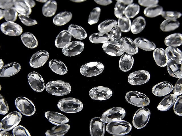 Hochwertiger Weißer Topas AAA Lose Stein Oval Facettiert 5x3mm 10 Stück