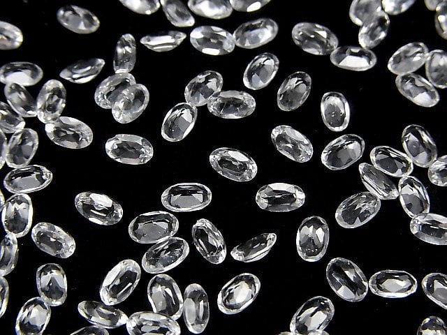 Hochwertiger Weißer Topas AAA Lose Stein Oval Facettiert 5x3mm 10 Stück