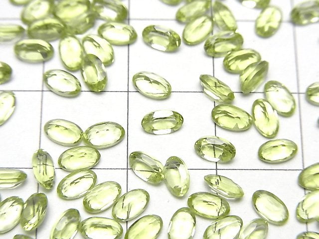 高品質橄欖石 AAA 裸石 橢圓刻面 5x3毫米 10顆裝