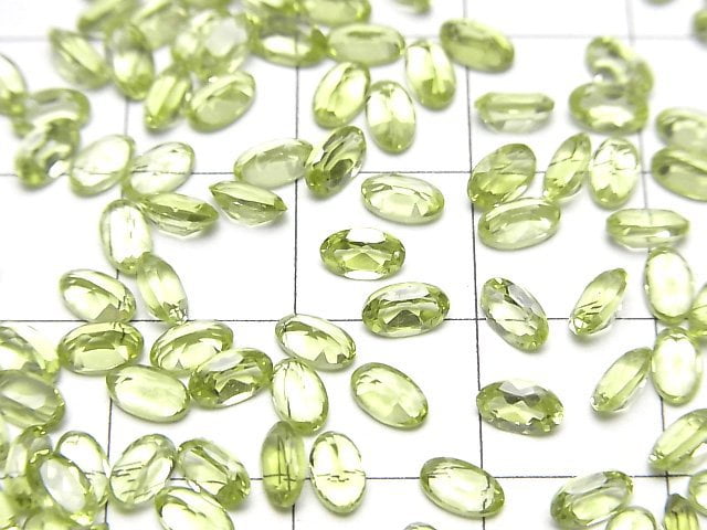 Hochwertiger Peridot AAA Lose Stein Oval Facettiert 5x3mm 10 Stück