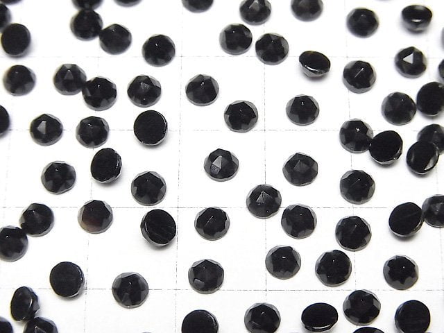 Onyx Rund Rose Cut 4x4mm 10Stk