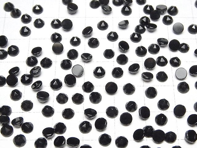 Onyx Rund Rose Cut 4x4mm 10Stk