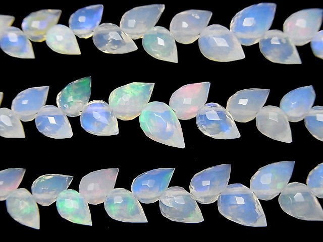 Hochwertiger äthiopischer Opal AAA- Blütenknospe facettierte Briolette 1 Strang Perlen (ca. 6 Zoll/14 cm)