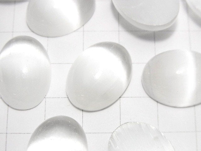 透石膏(石膏)橢圓素面蛋面 20x15公釐 1顆