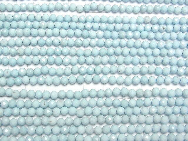 Hochwertig! Magnesit Türkis Facettierter Rund 4mm 1 Strang Perlen (ca. 15 Zoll / 37 cm)