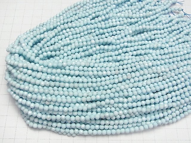 Hochwertig! Magnesit Türkis Facettierter Rund 4mm 1 Strang Perlen (ca. 15 Zoll / 37 cm)