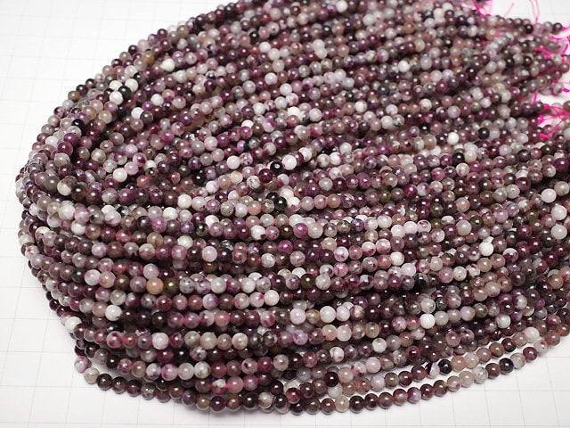 Tiefes Pink Turmalin Silica AA Rund 4.5mm 1 Strang Perlen (ca. 15 Zoll/37 cm)
